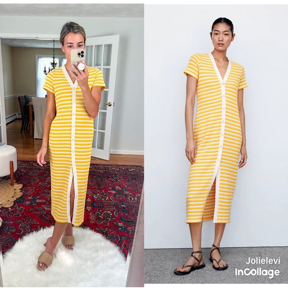 Mango Striped jersey dress